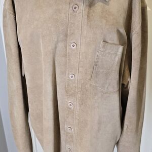 Norm Thompson Beige Button-Down Shirt